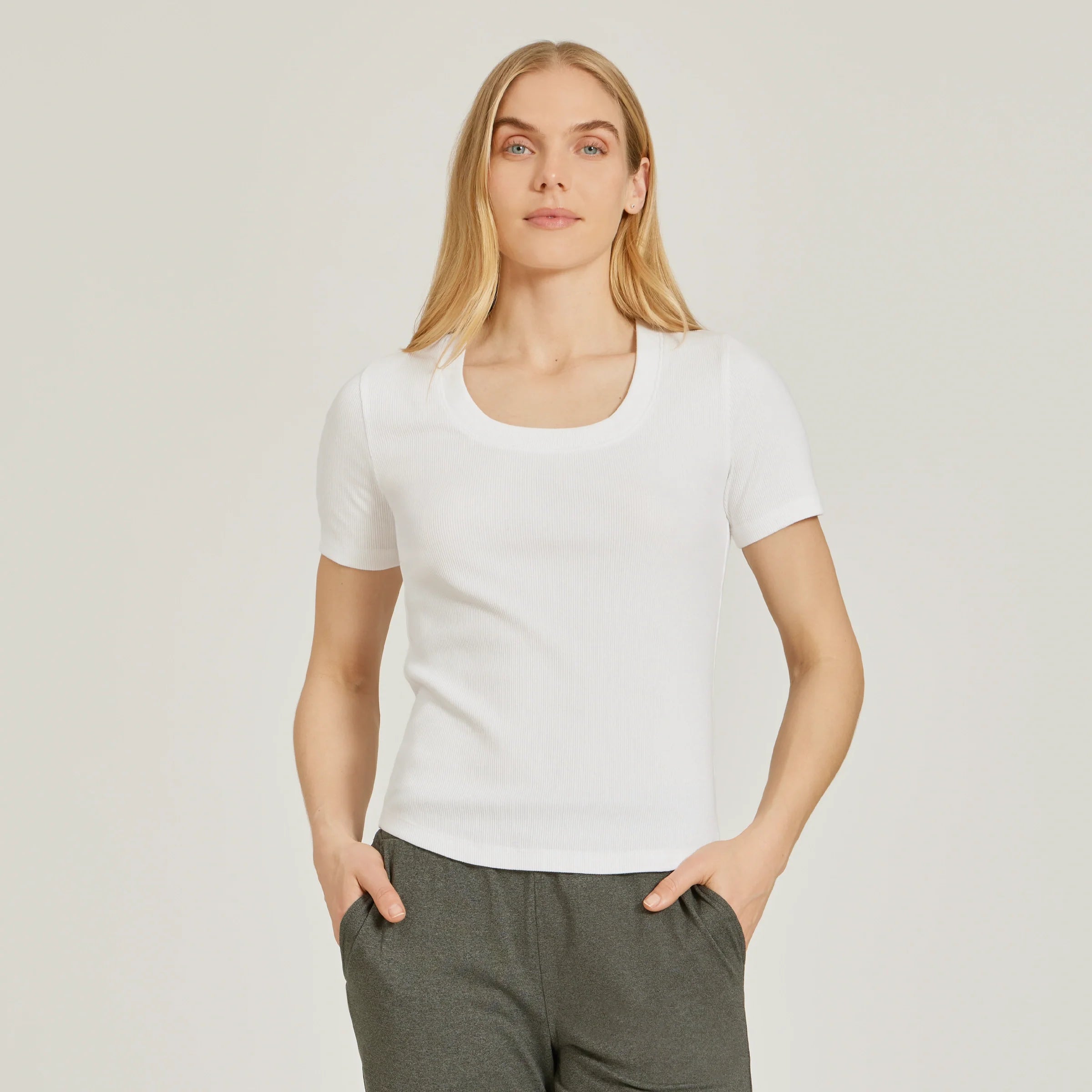 Rib Scoop Neck Tee