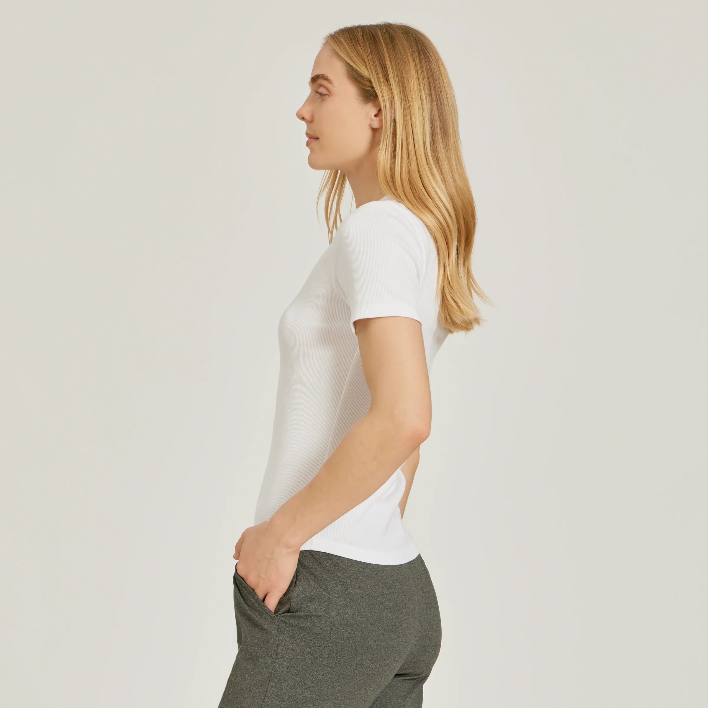 Rib Scoop Neck Tee