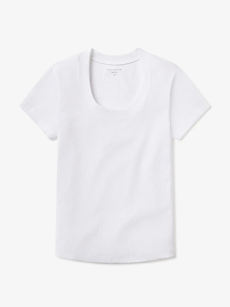 Rib Scoop Neck Tee
