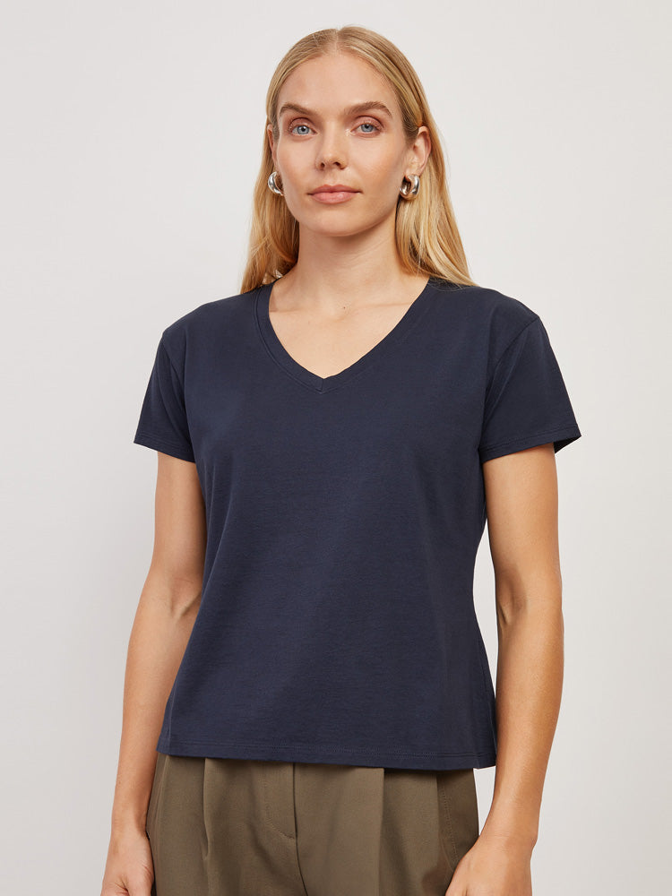 Cotton Relaxed V-Neck Tee