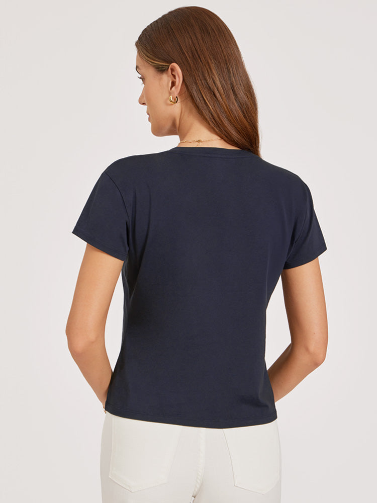 Cotton Relaxed V-Neck Tee