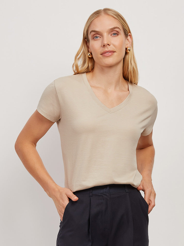 Cotton Relaxed V-Neck Tee