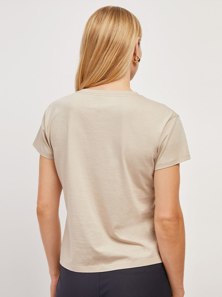Cotton Relaxed V-Neck Tee