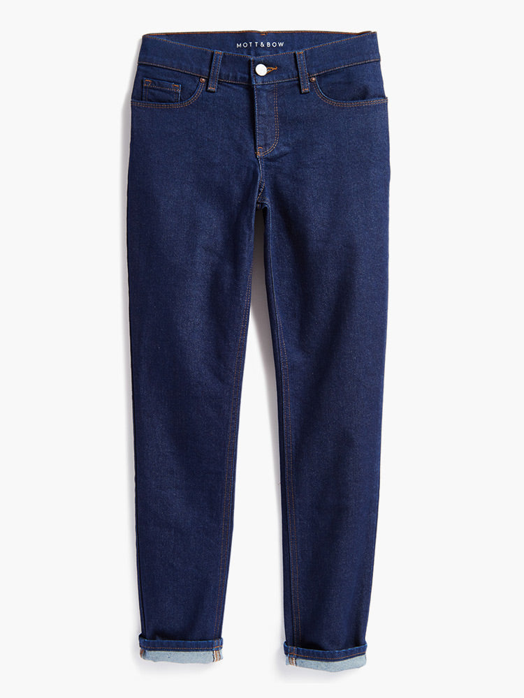 Mid Rise Slim Straight Laight Jeans