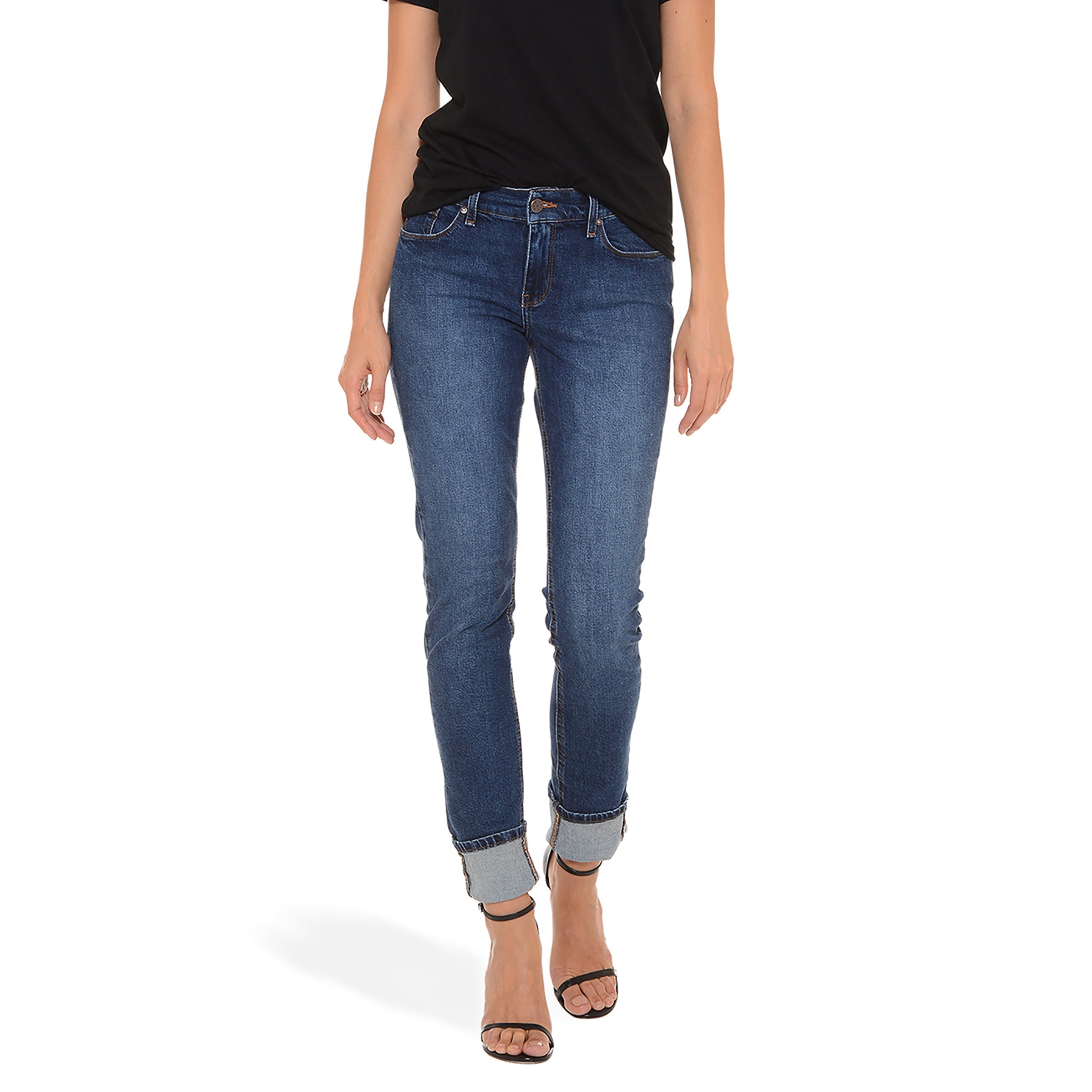 Mid Rise Slim Straight Ridge Jeans