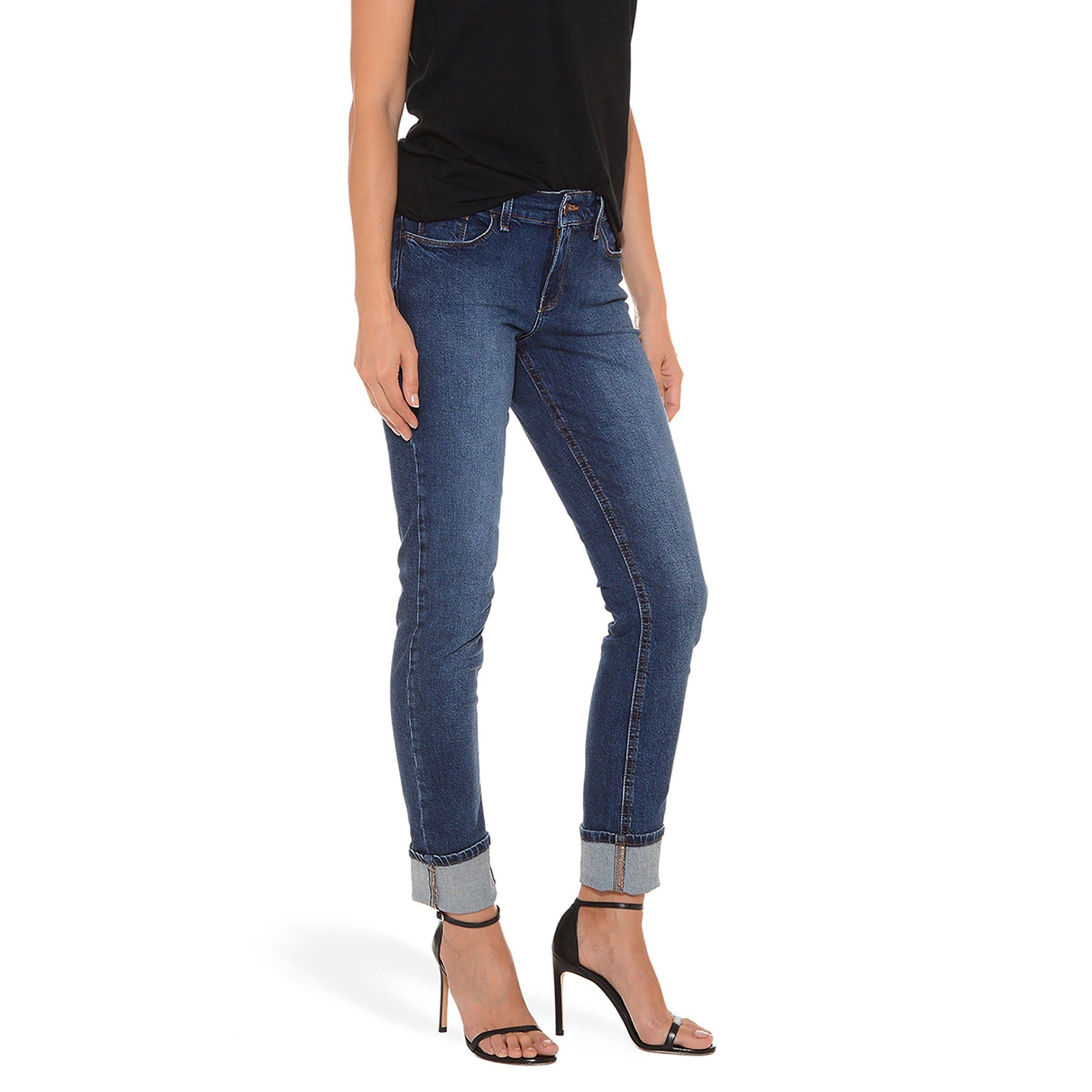 Mid Rise Slim Straight Ridge Jeans