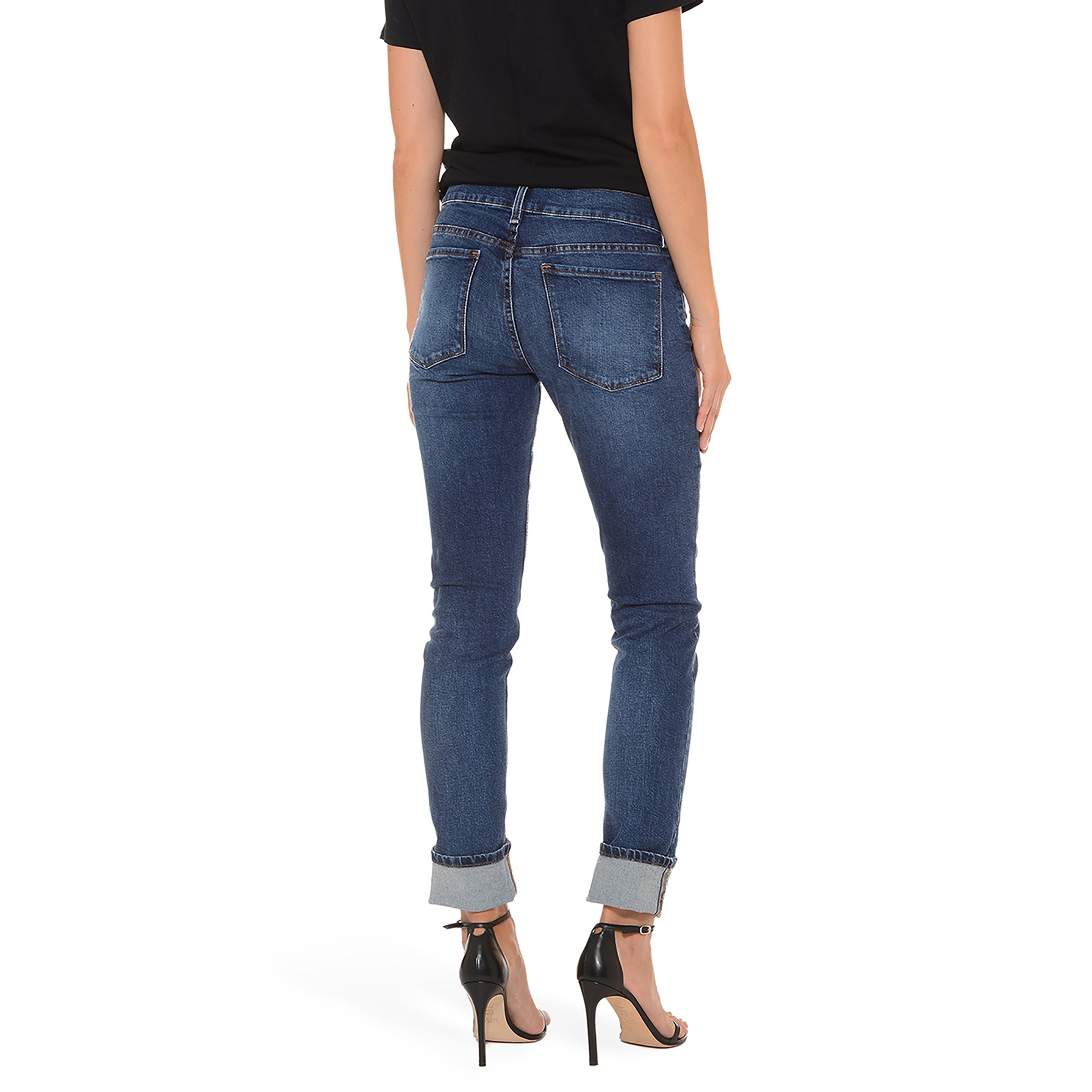 Mid Rise Slim Straight Ridge Jeans