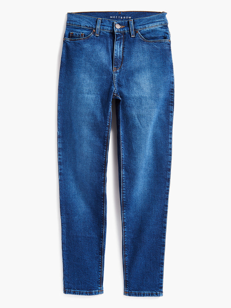 Mid Rise Slim Straight Ridge Jeans