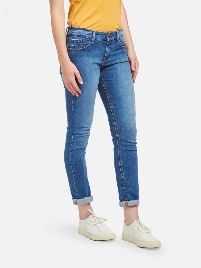 Mid Rise Slim Straight Ridge Jeans