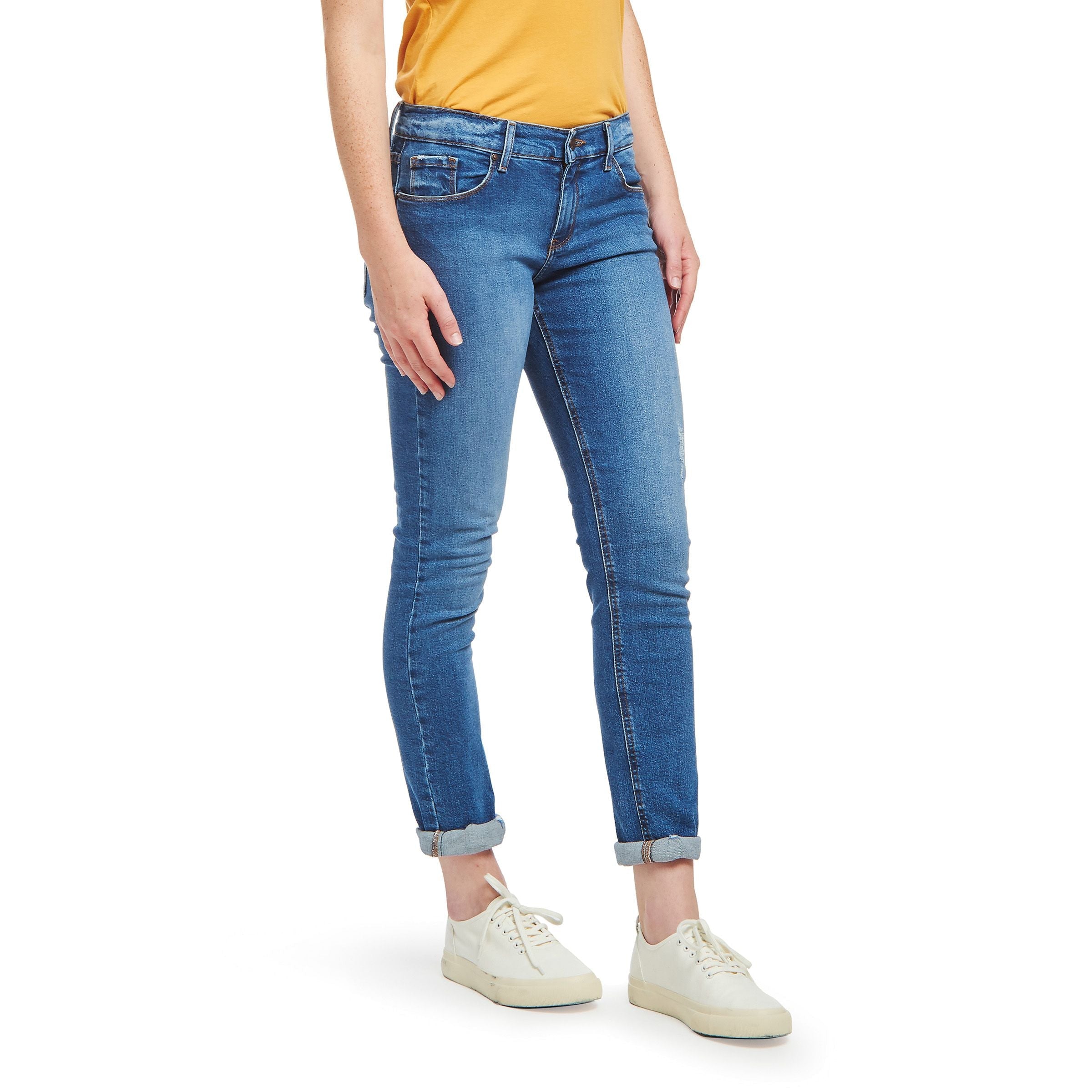 Mid Rise Slim Straight Ridge Jeans