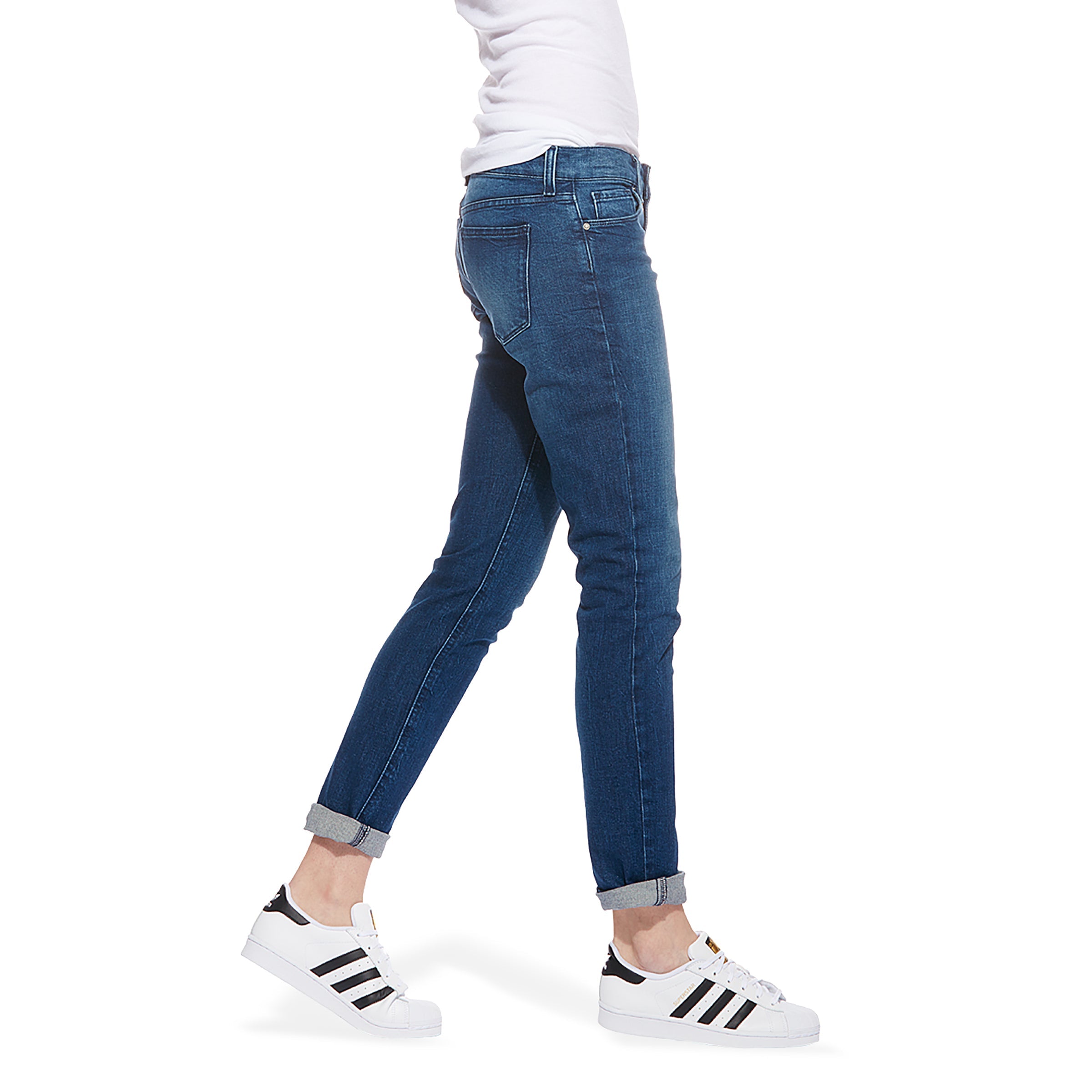 Mid Rise Slim Straight Laight Jeans