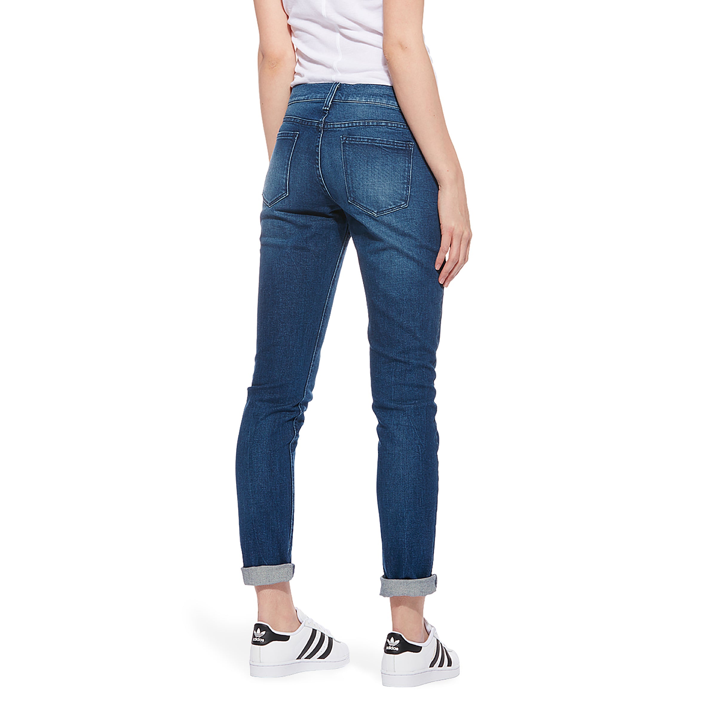 Mid Rise Slim Straight Laight Jeans