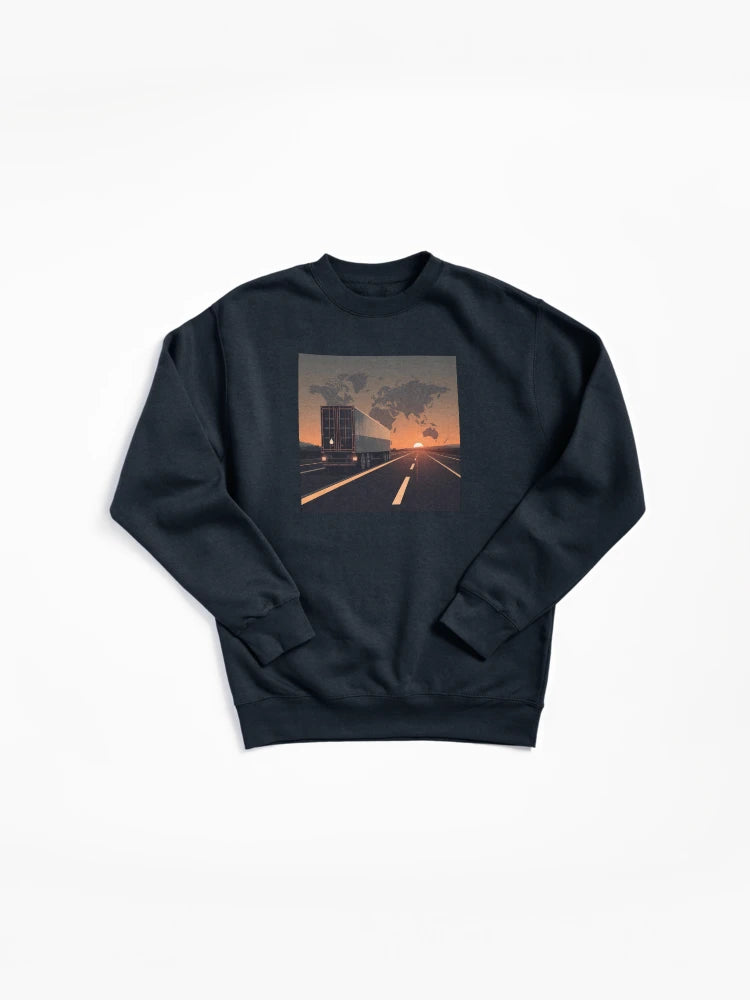 Global Trade Route Pullover Sweatshirt - Logistics & Shipping