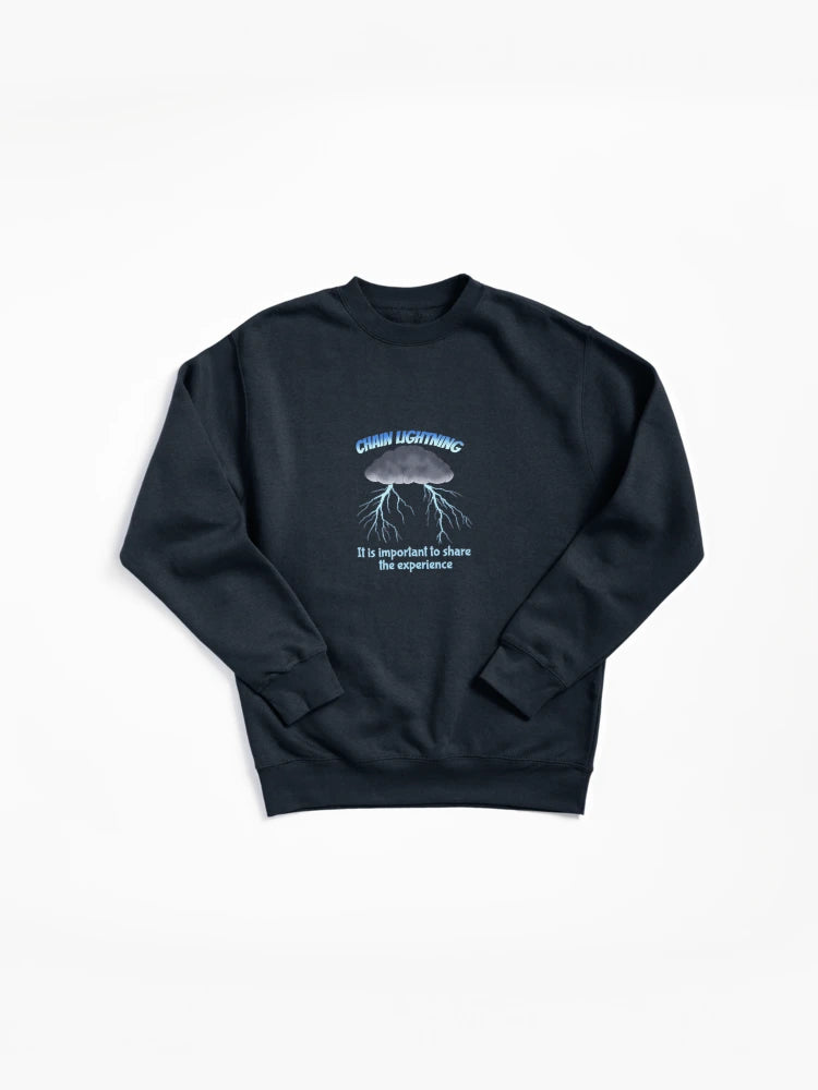 Chain Lightning Pullover - Electric Weather Graphic Sweatshirt