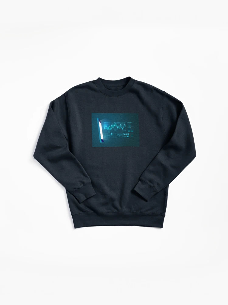Online Trading Data Interface Pullover Sweatshirt - Fintech Style