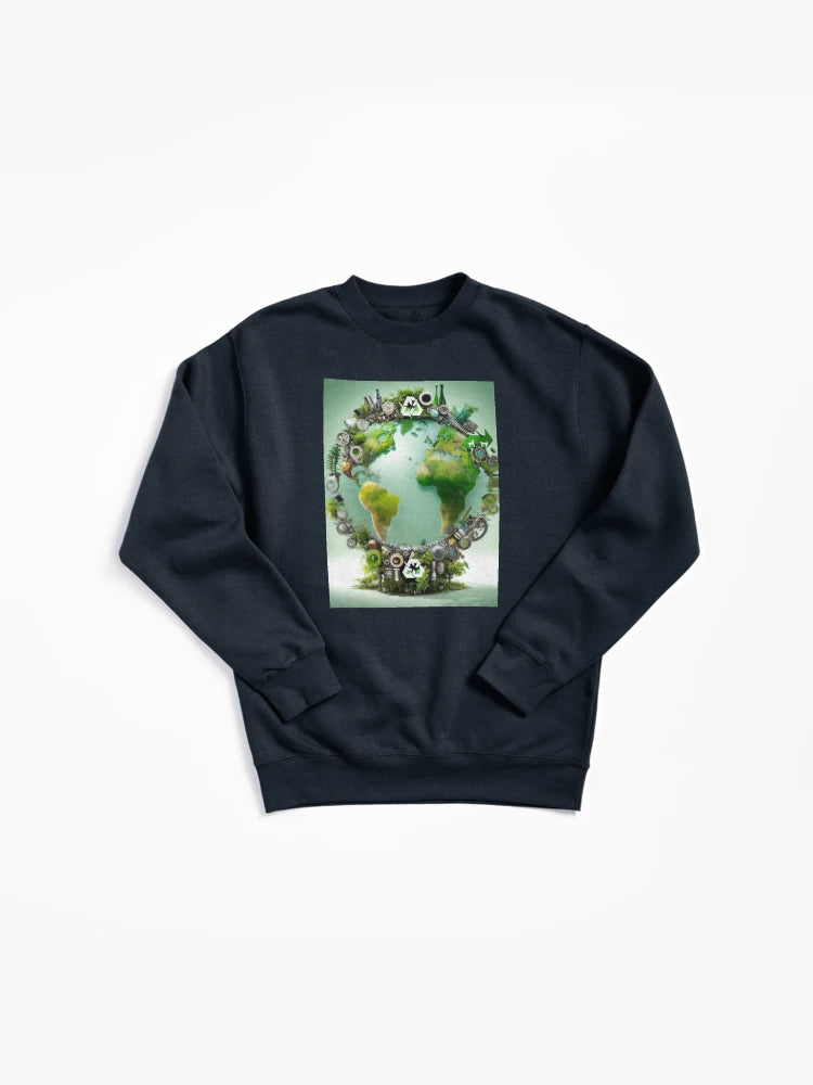 Ecology World Pullover Sweatshirt - Nature Lover Graphic Top