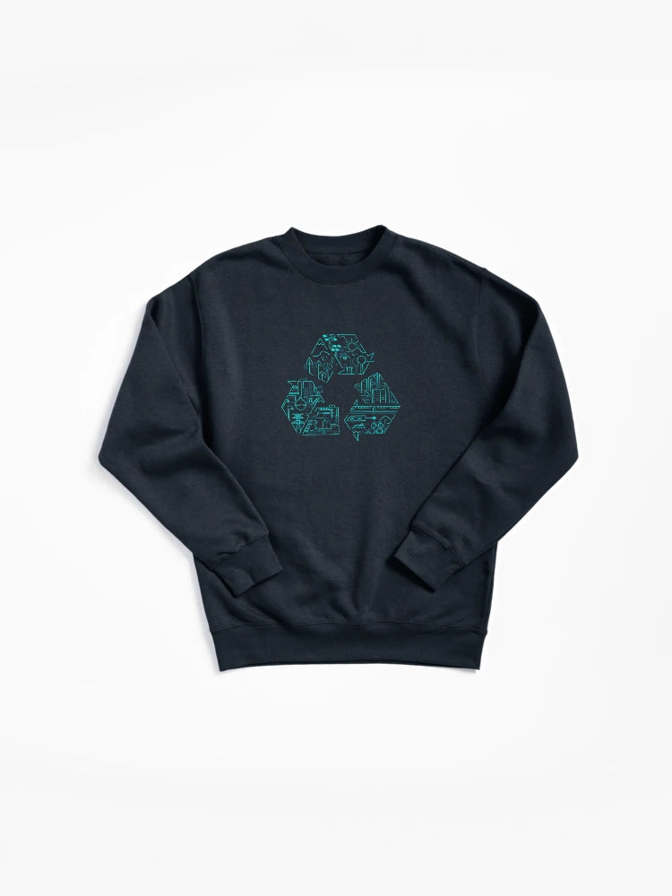 Sustainable Ecology System Recycle Pullover Sweatshirt