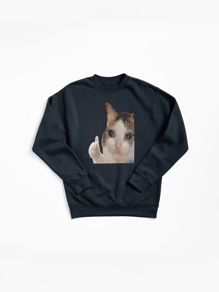 Everything’s Good Cat Pullover - Sarcastic Meme Pullover Sweatshirt