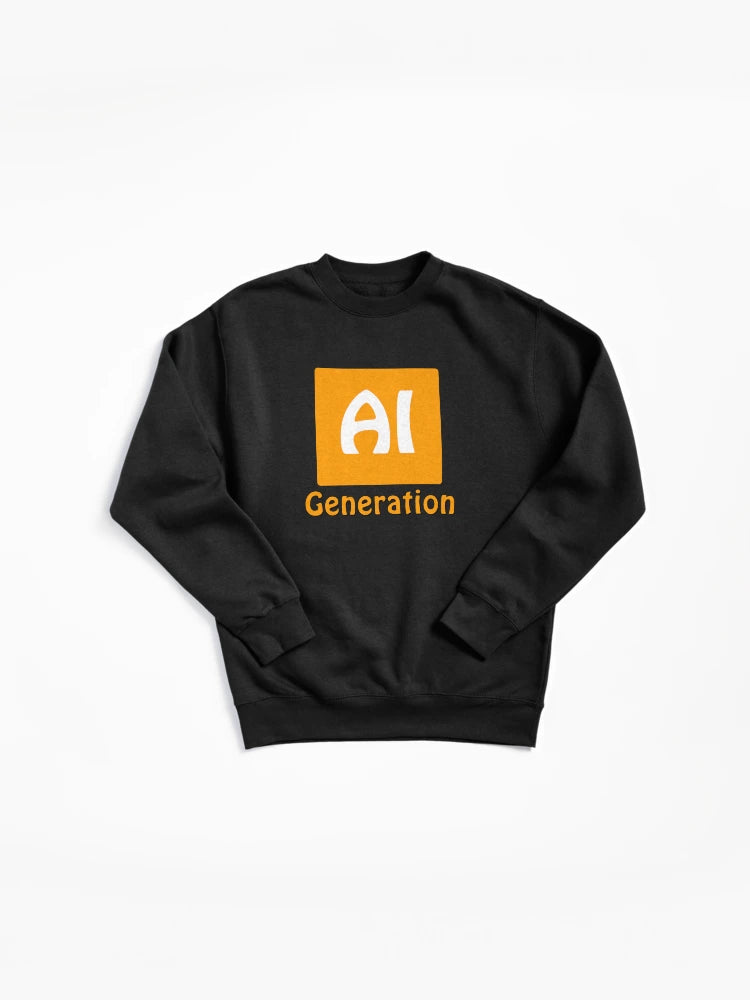 Modern AI Graphic Pullover - Tech Enthusiast Pullover Sweatshirt