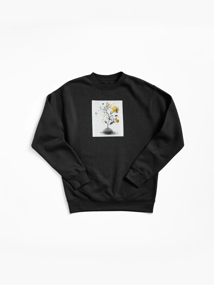 Neural Network Flower Art Pullover - Tech Nature Pullover Sweatshirt