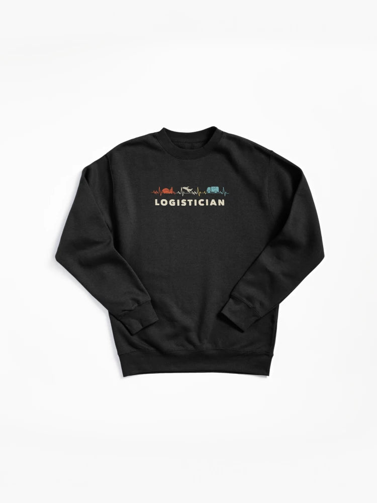 Logistics Heartbeat EKG Pulse Design Pullover Sweatshirt