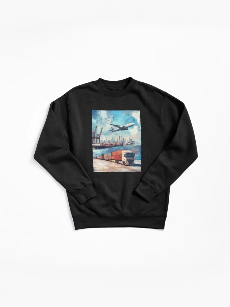 Global Logistics Power Cargo Aviation Pullover Sweatshirt - Tech