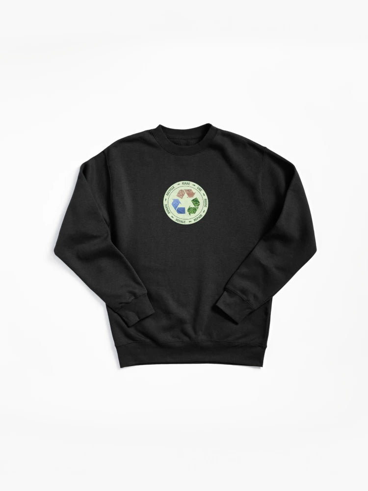 Circular Economy Reuse Repair Recycle Pullover Sweatshirt