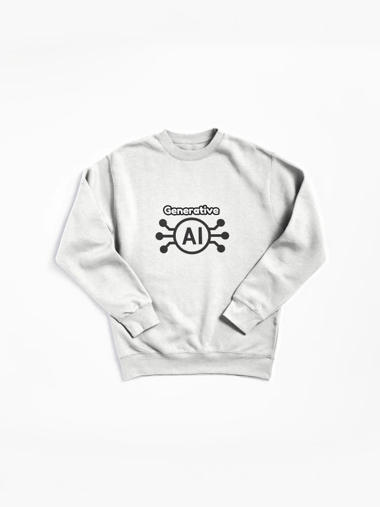 Modern Generative AI Pullover Sweatshirt - Soft Tech Enthusiast Apparel