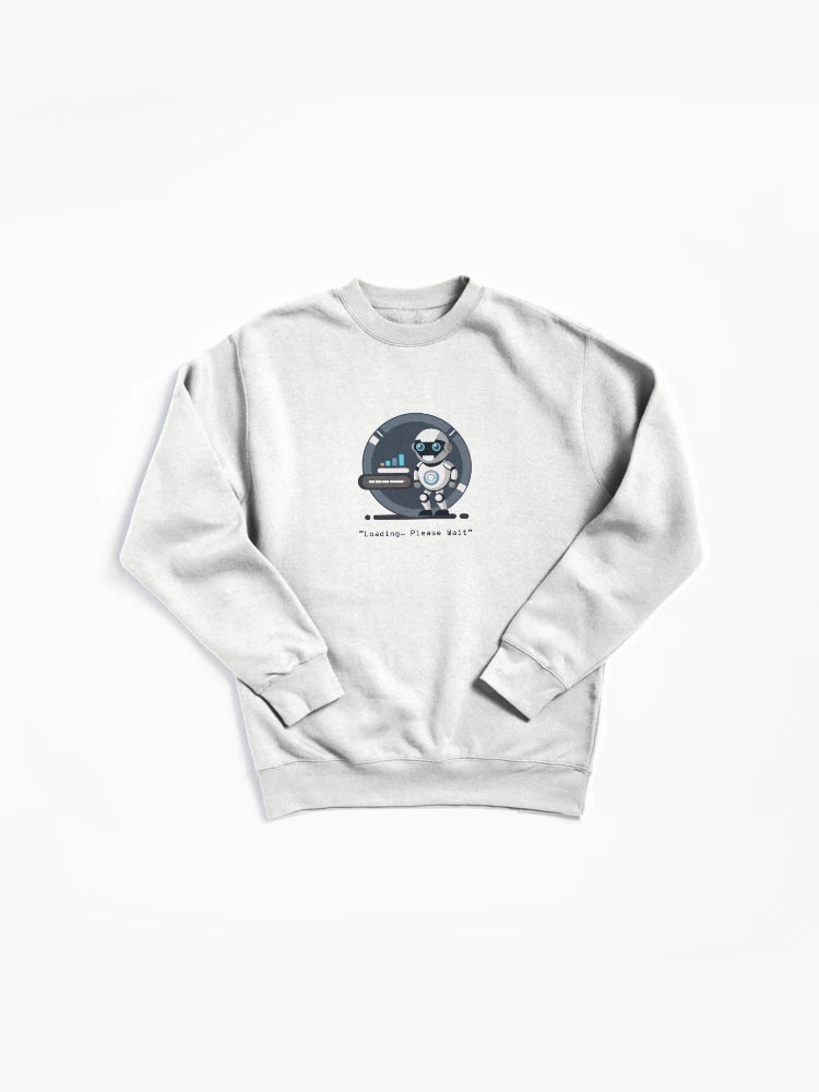 Future Loading Bot Pullover Sweatshirt - Cute Futuristic Robot Wear