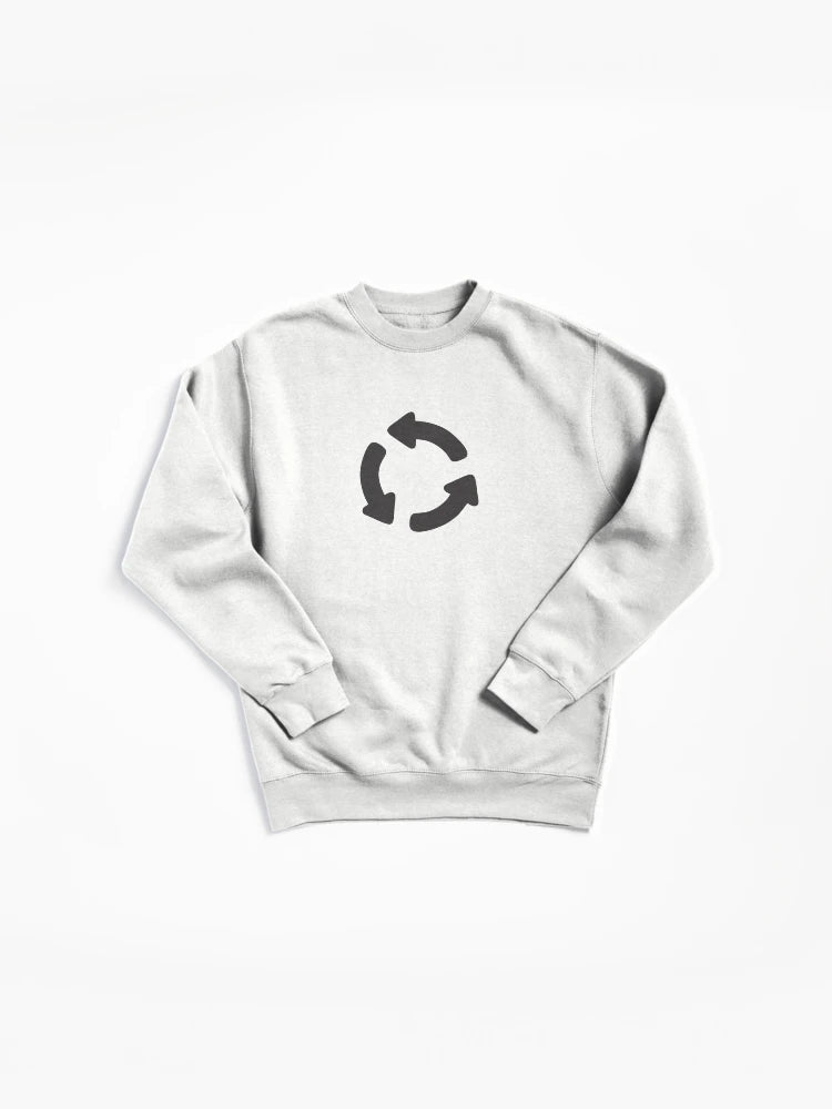Classic Recycling Symbol Eco Graphic Pullover Sweatshirt