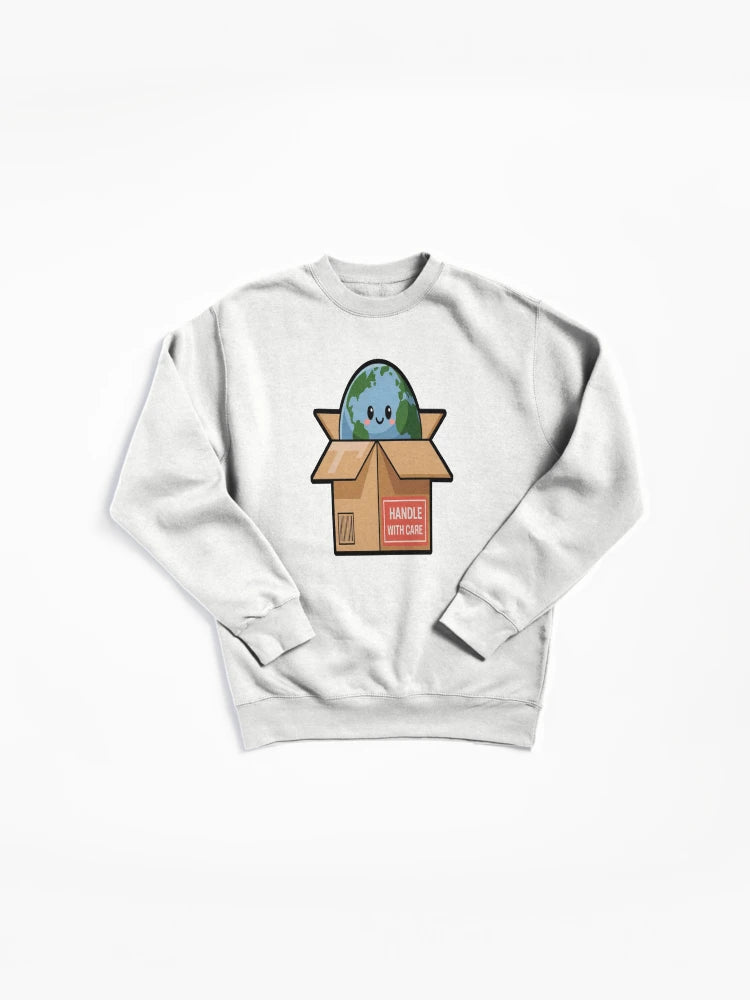 Handle With Care Earth Day 2025 Pullover Sweatshirt - Eco Gift
