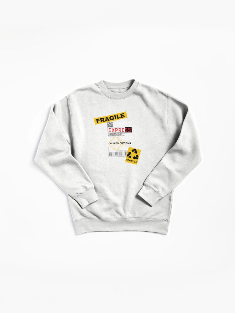 Custom Holiday Shipping Label Pullover Sweatshirt - Novelty Top