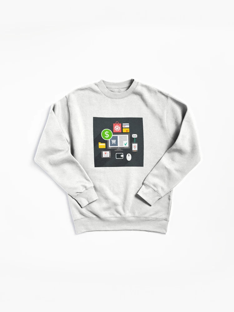 Internet Purchase Pullover Sweatshirt - Modern E-commerce Top
