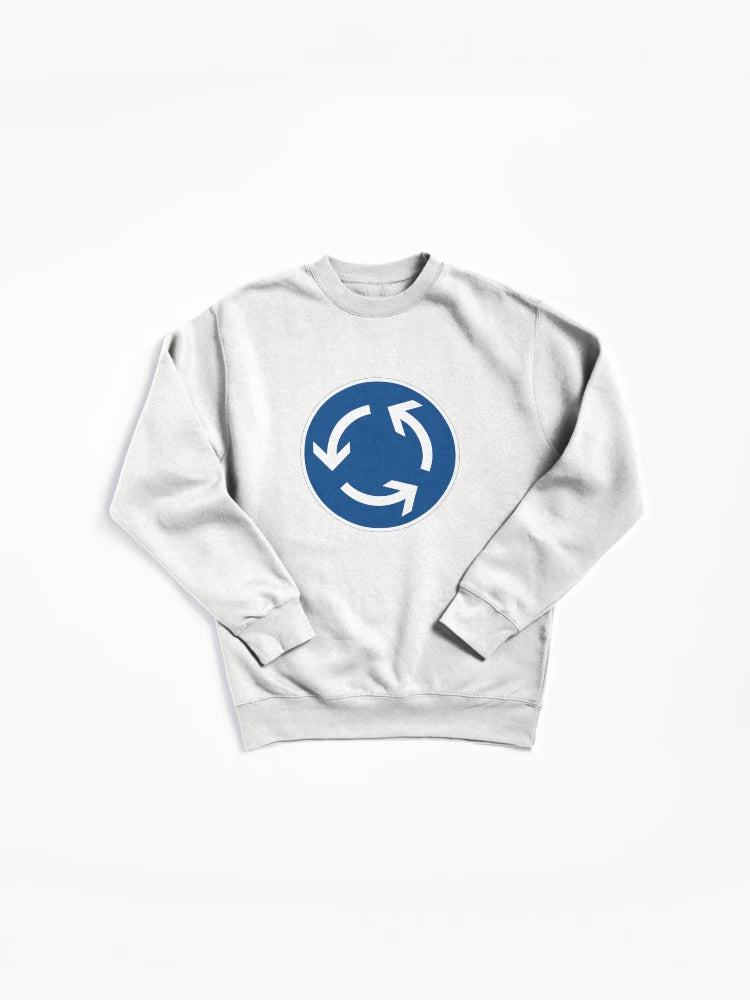 Roundabout Traffic Sign Road Safety Pullover Sweatshirt