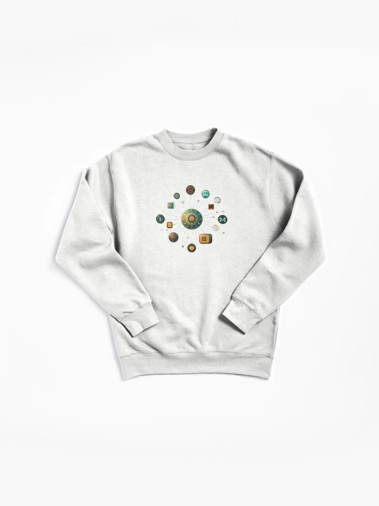 Futuristic Tech Network Pullover - Digital Connection Sweatshirt