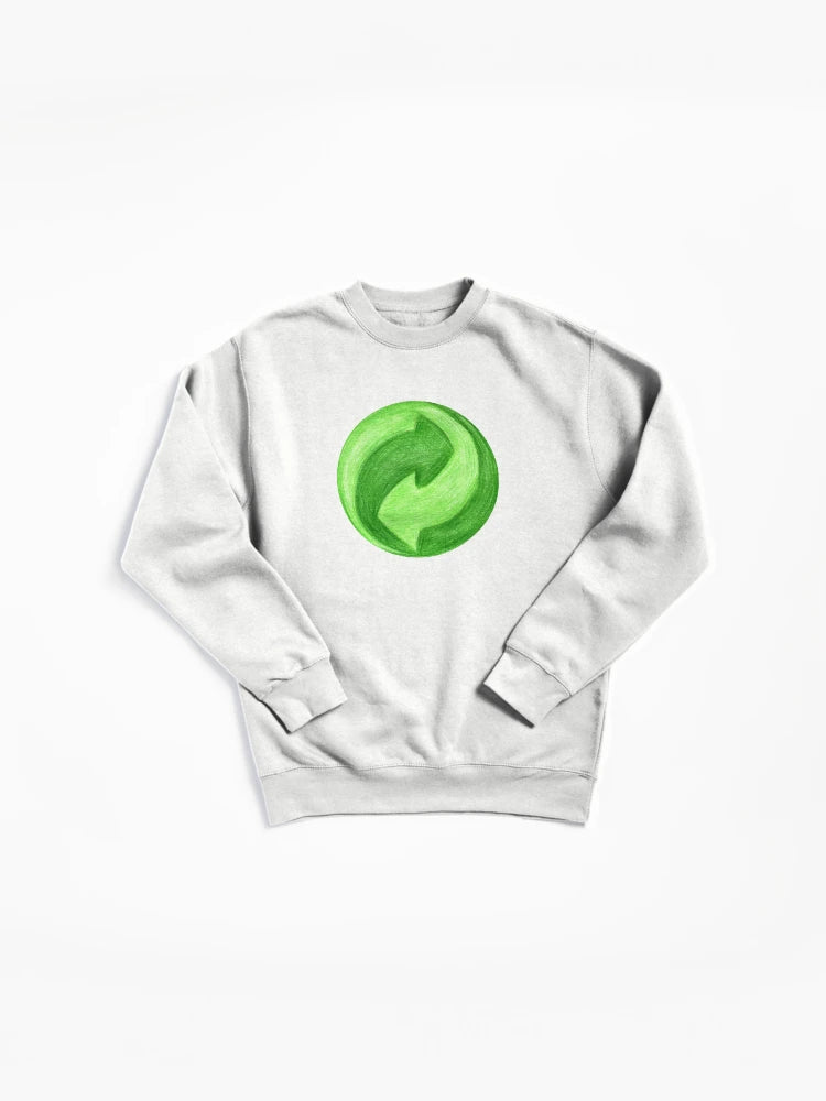 Green Recycling Arrow Sustainability Pullover Sweatshirt