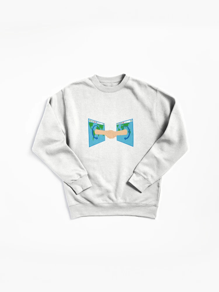 Internet Handshake Web Browser Pullover Sweatshirt - Digital Art