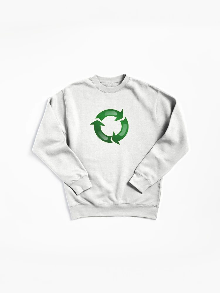 Recycling Symbol Pullover Sweatshirt - Iconic Eco-Friendly Gear