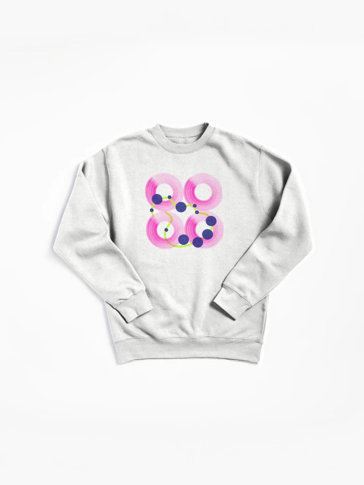 Circles Abstract Design Pullover - Modern Graphic Pullover Sweatshirt