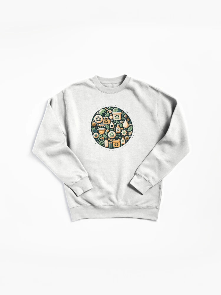 Ecology Illustration Sustainability Concept Pullover Sweatshirt