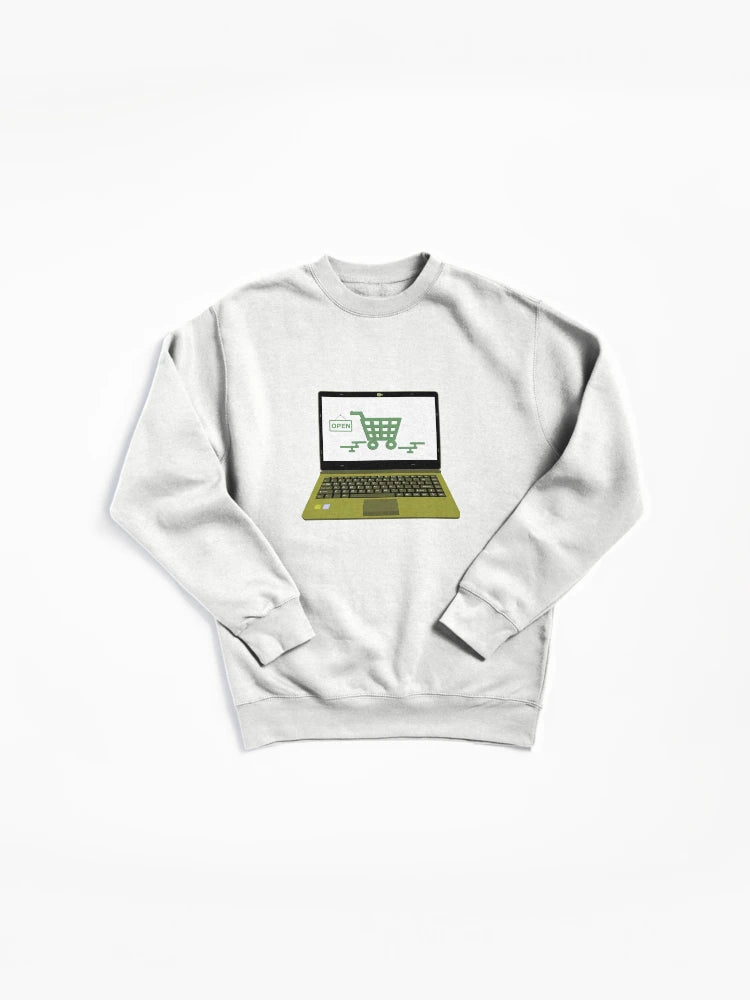 Laptop Vector Online Shop Payment Pullover Sweatshirt - Tech