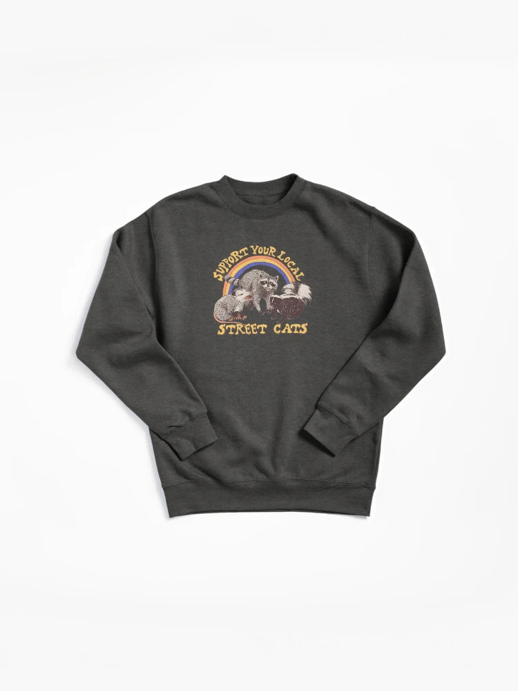 Street Cats Graphic Pullover - Urban Style Pullover Sweatshirt