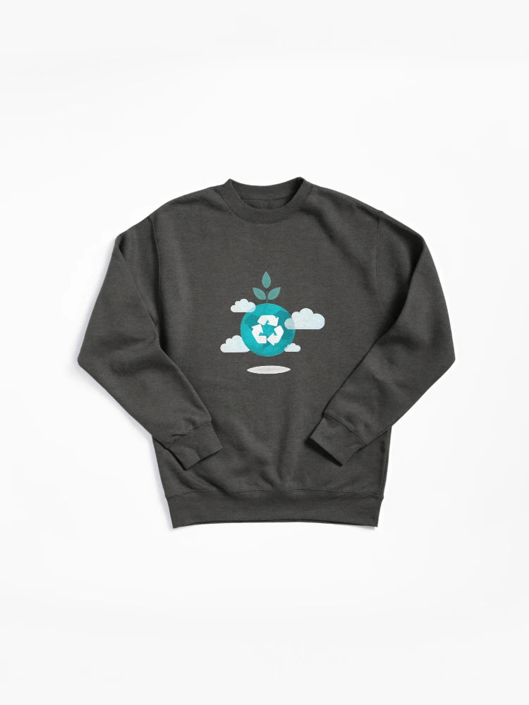 Recycling Icon Climate Change Pullover Sweatshirt - Awareness