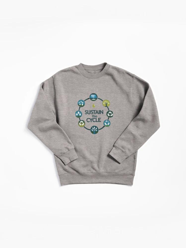 Sustain The Cycle Pullover Sweatshirt - Mindful Eco Clothing