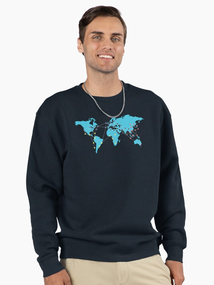 Minimal Pandemic Pullover Sweatshirt - Simple Modern Graphic Top Dark Blue