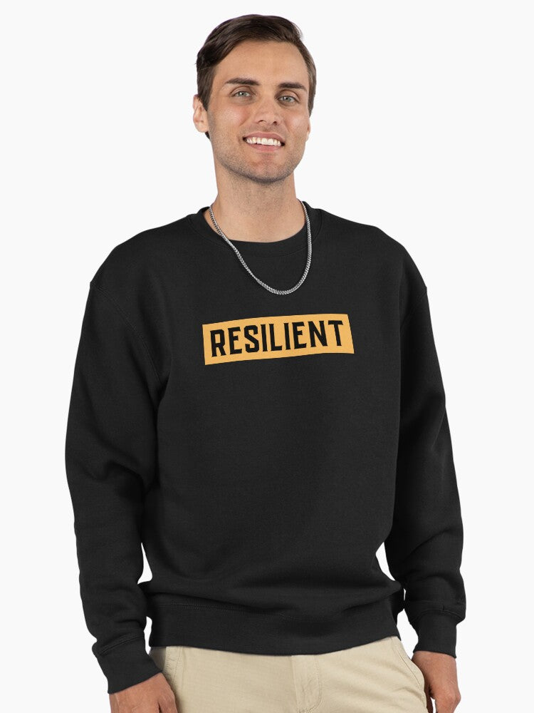 Resilient Script Pullover - Aesthetic Mental Health Hoodie Black