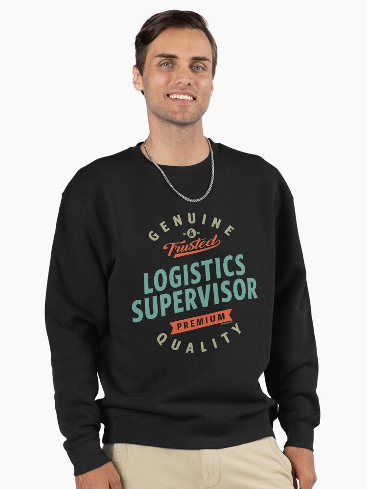 Logistics Supervisor Team Leader Work Pullover Sweatshirt Black