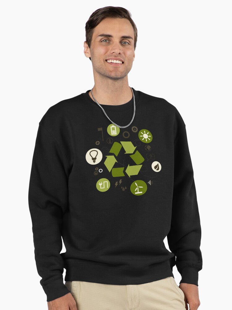 Ecological Circulation Nature Cycle Pullover Sweatshirt Black