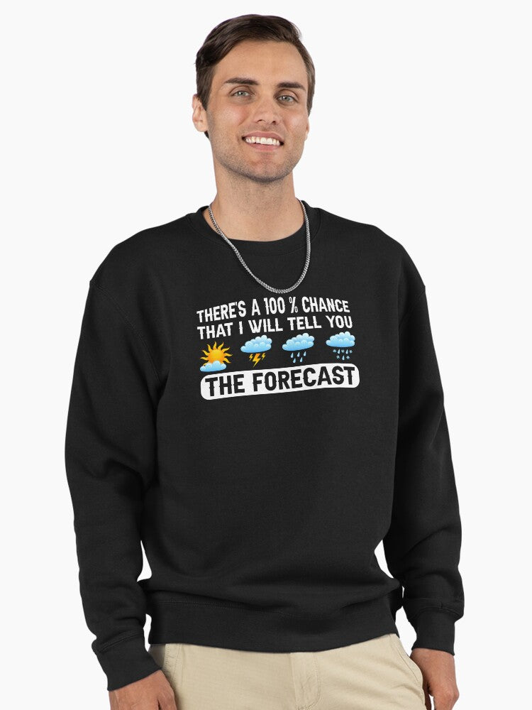 Funny Retro Weatherman Pullover Sweatshirt - Vintage Forecast Style Black