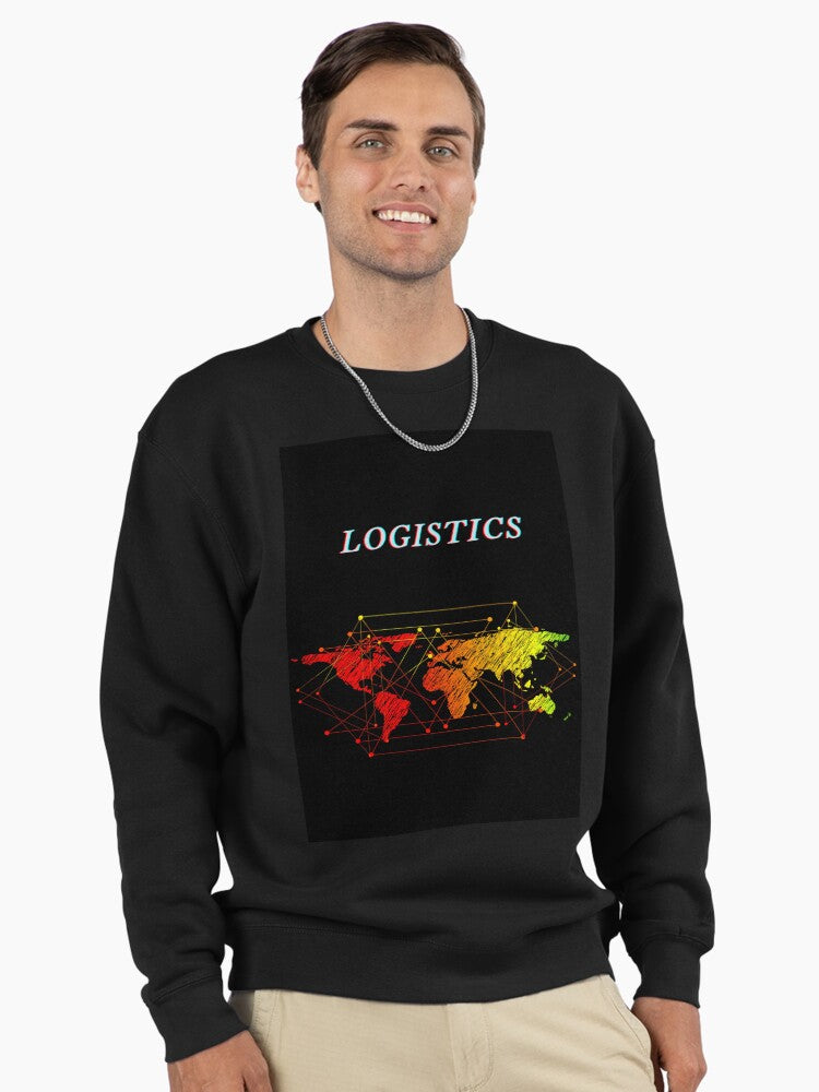 Logistics Management Pullover Sweatshirt - Global Supply Chain Black